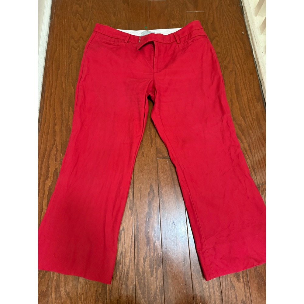 Gap Modern Boot Red Cotton Trousers Womens Size 10A Bootcut Dress Pants
